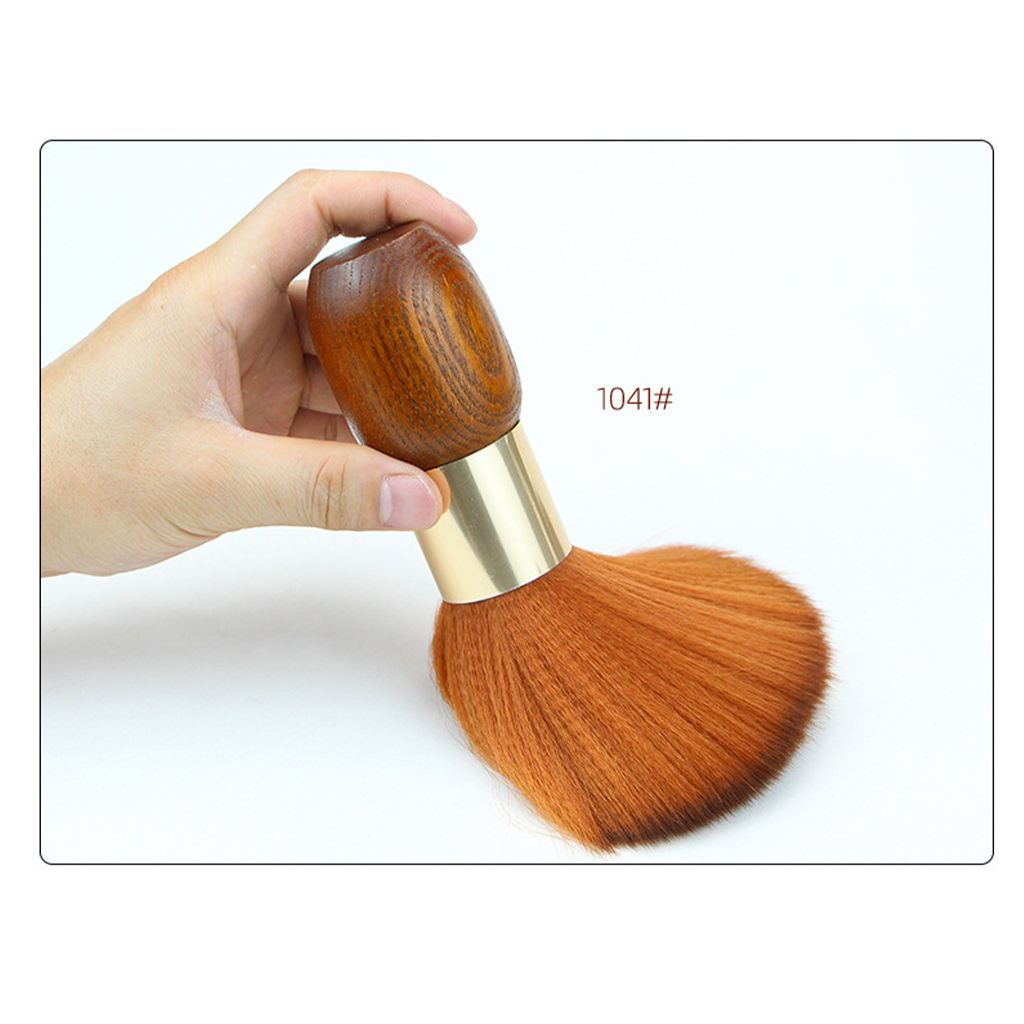 Hair Cutting Neck Duster Barber Cleaning Brush Wood Handle Soft Convenient Hair Cleaning Brush Facial Neck Duster Salon Brush