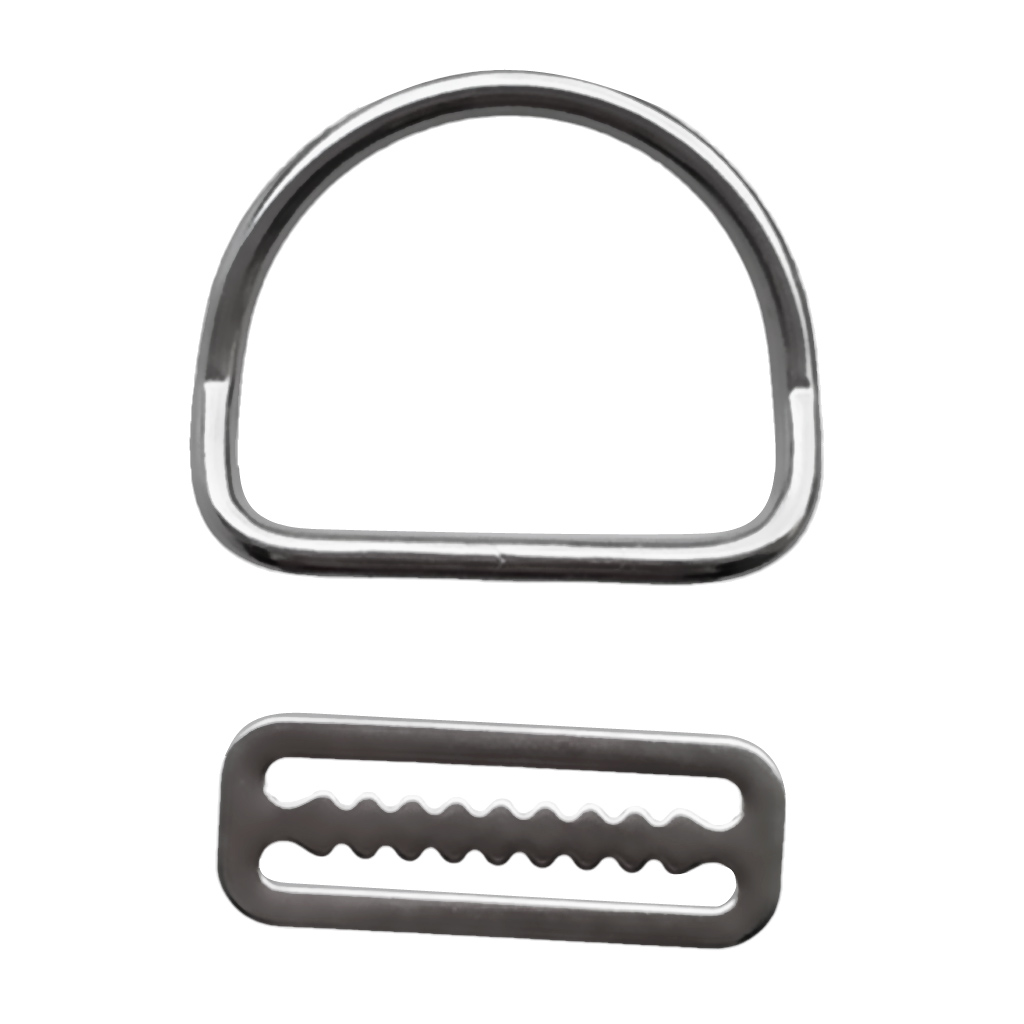 316 Stainless Steel Scuba Diving Weight Belt Keeper with Bent D Ring for Standard 5cm / 2 inch Webbing Strap