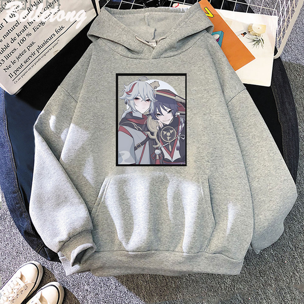 scaramouche genshin impacto hoodie kawaii vestuário estético impressão kaedehara kazuha moletom feminino menina casual manga esportiva