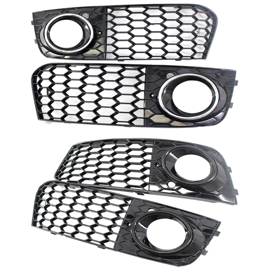 2 Piece Car Fog Light Grille Grill Cover for Audi A4 B8 RS4 09-12 8KD807682