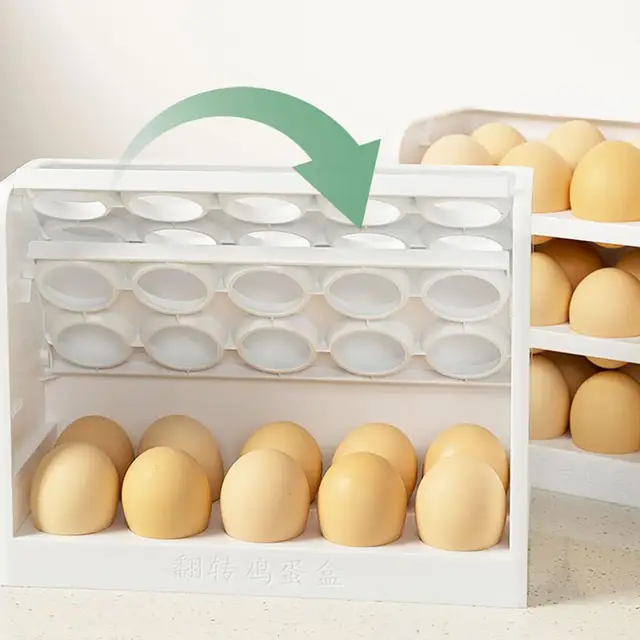 bandejas de plástico para huevos de nevera, con tapa, caja de  almacenamiento apilable para bandeja de huevos, con 24 ranuras para huevos  para nevera, cocina, restaurante, transparente Adepaton WMXL-134