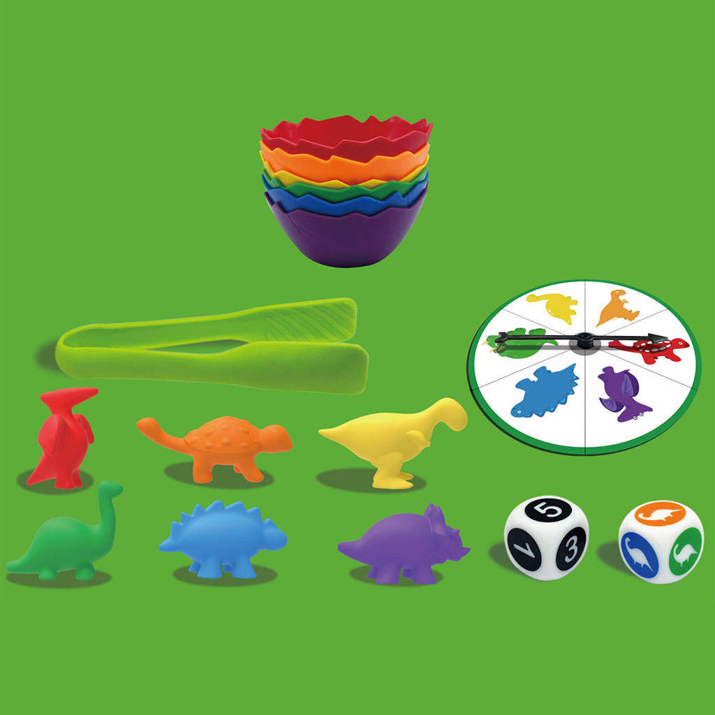 72Pcs Plastic Counting Little Dinosaur Toys with Cups Matching Game Topic Cards Math Learning Montessori for 2-4 Years Old Kids