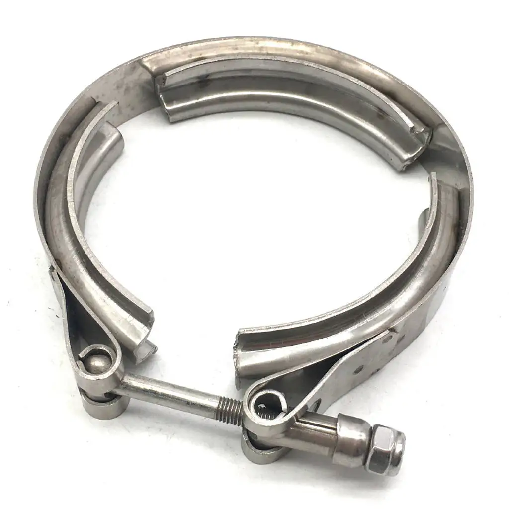 2.75 Inch Stainless Steel Exhaust V Band Clamp, + Two Mild Steel Flat Flanges Kit for Turbo Exhaust Pipes