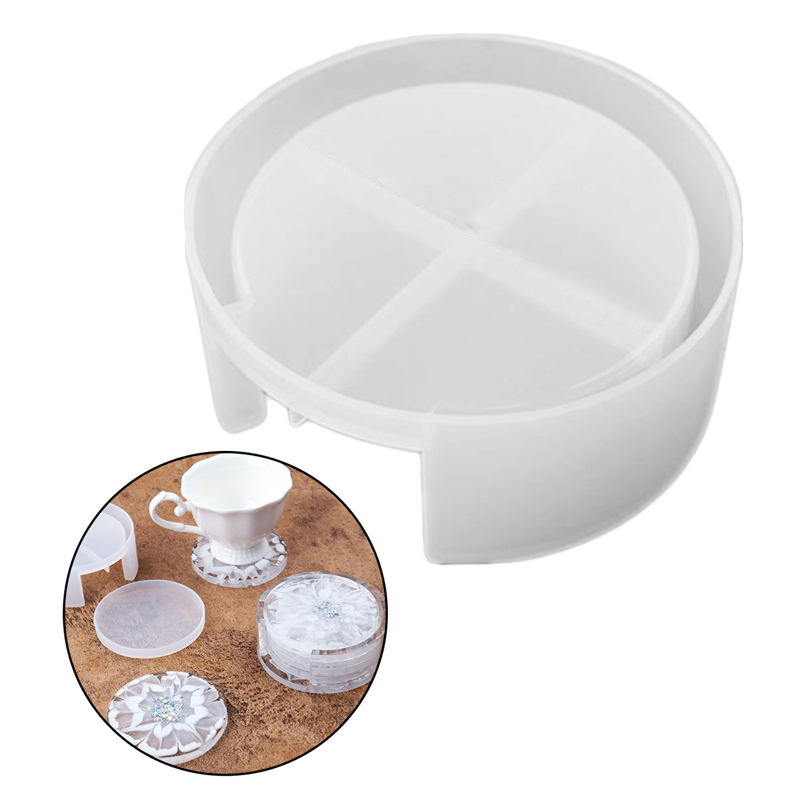 Creative Coaster Holder Silicone Mould Storage Box Epoxy Resin Casting Molds For Making Agate Coasters DIY Home Decor Cup Mats