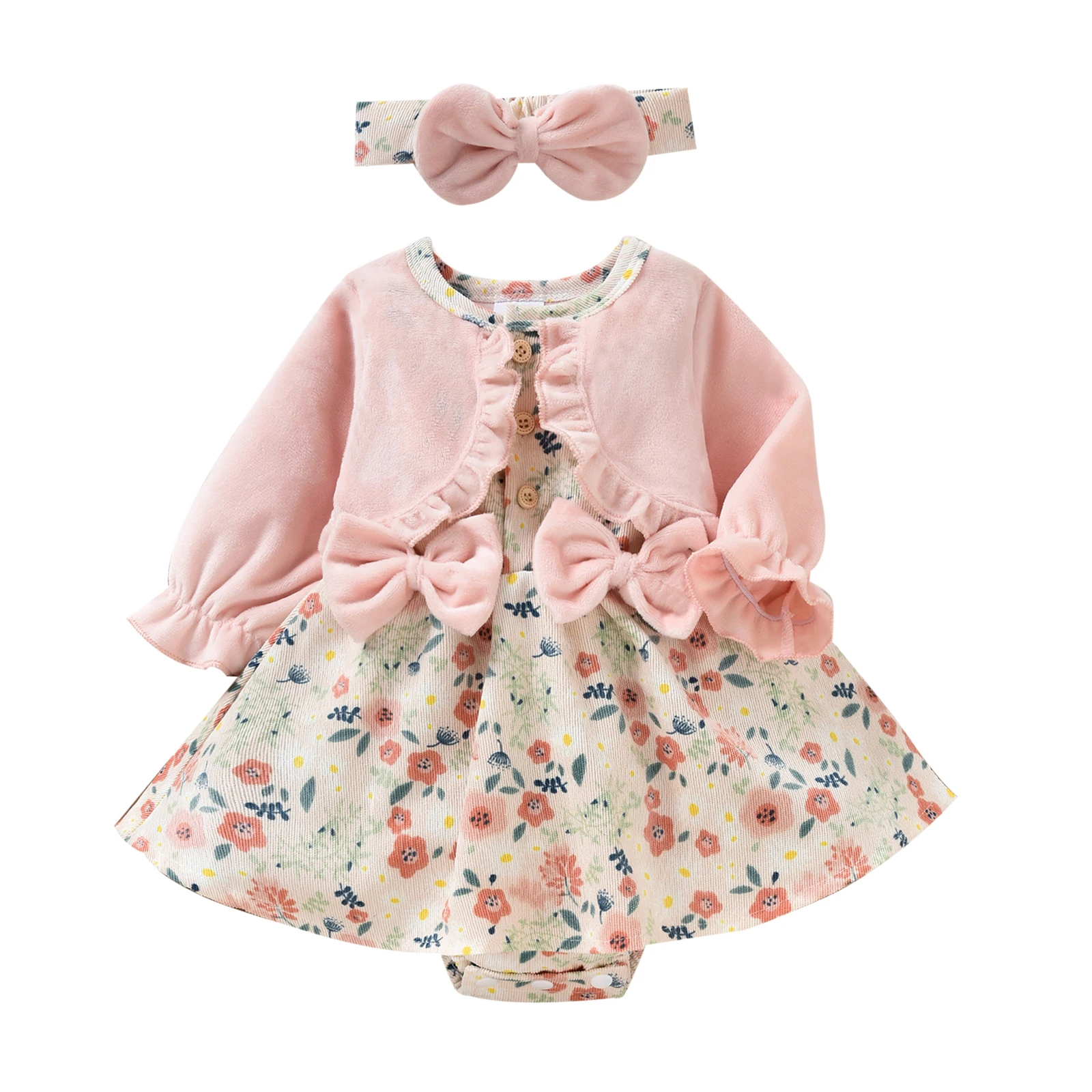 Ma&Baby 0-18M Newborn Infant Baby Girls Rompers Princess Bow Long Sleeve Flower Jumpsuit Playsuit Autumn Spring  Costumes D95 Newborn Sailor Romper Girls Boy Costume Anchor