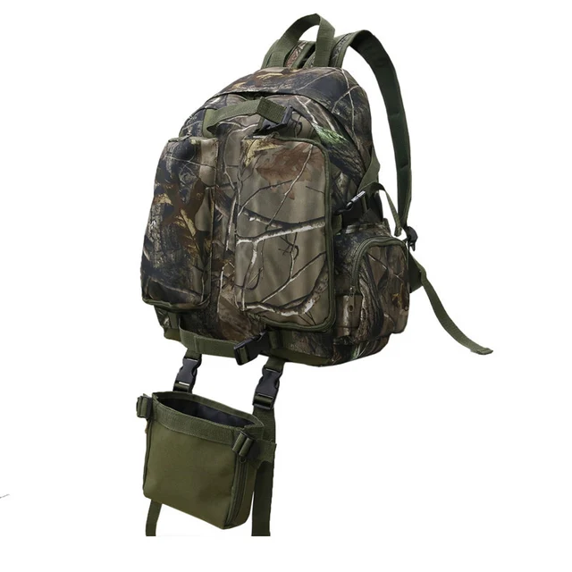 Mochila grande de caza con cubierta de lluvia, bolsa de hidratación,  mochila de pecho Bino y soporte para arco/rifle, mochila de camuflaje  impermeable