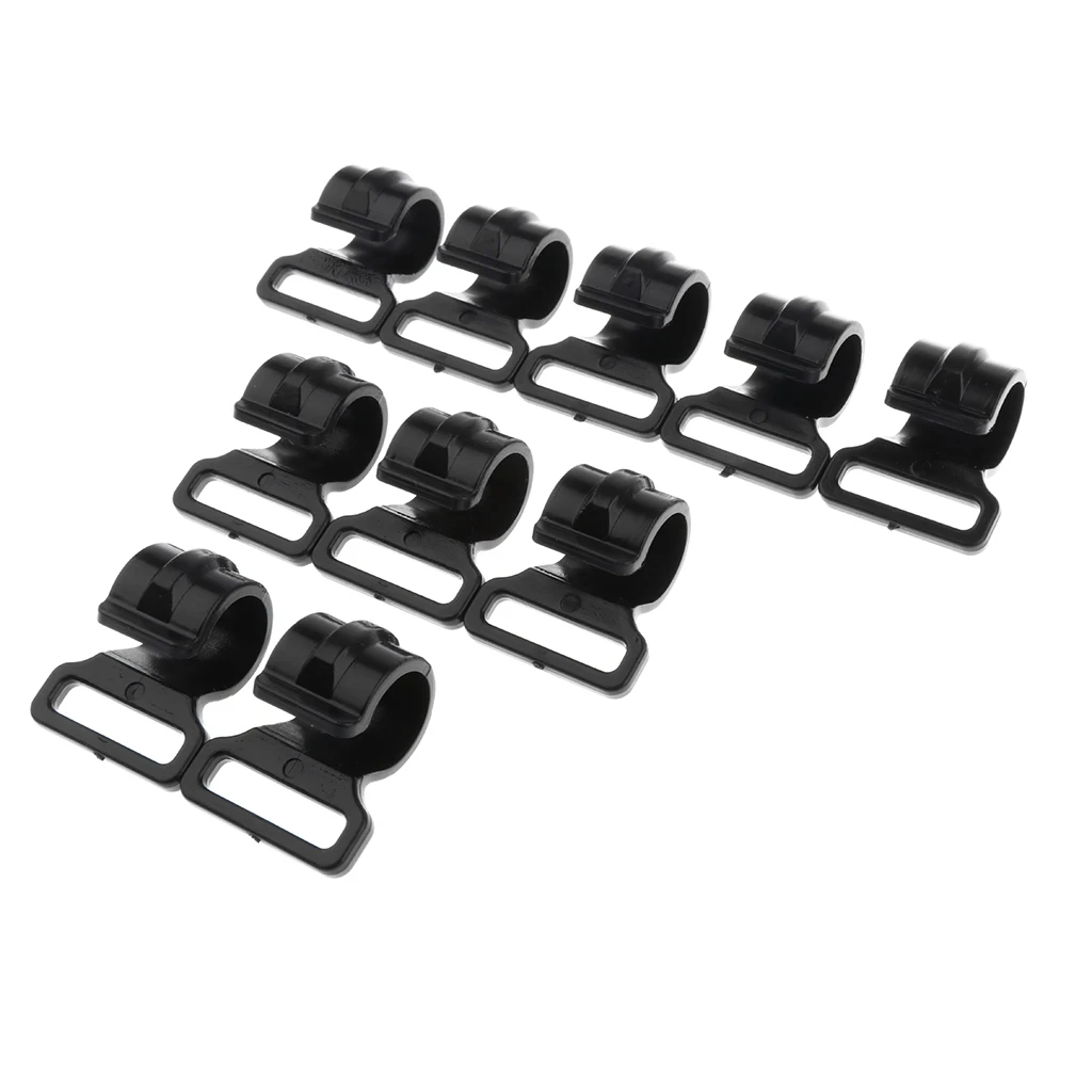 MagiDeal 10pcs Camping Tent Clips Accessories Outdoor Tent Hook Clamp Black 2.5cm