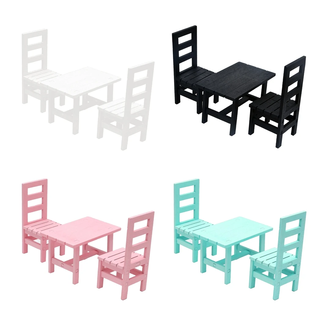 1/6 Dollhouse Miniature Dining Table Chair Set Kitchen Furniture Accs Green 