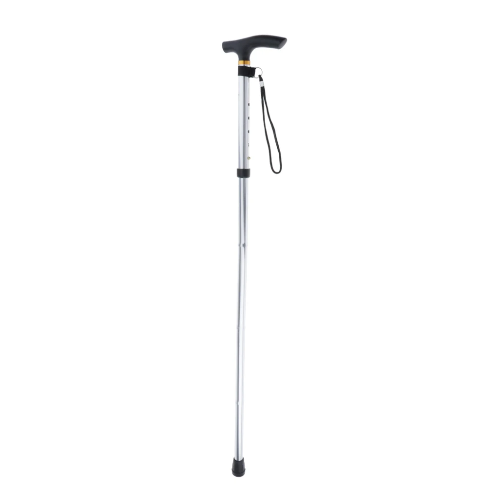 Height Adjustable Walking Stick Aluminum Metal Folding Cane Lightweight Easy Grip, 5 Colors Available