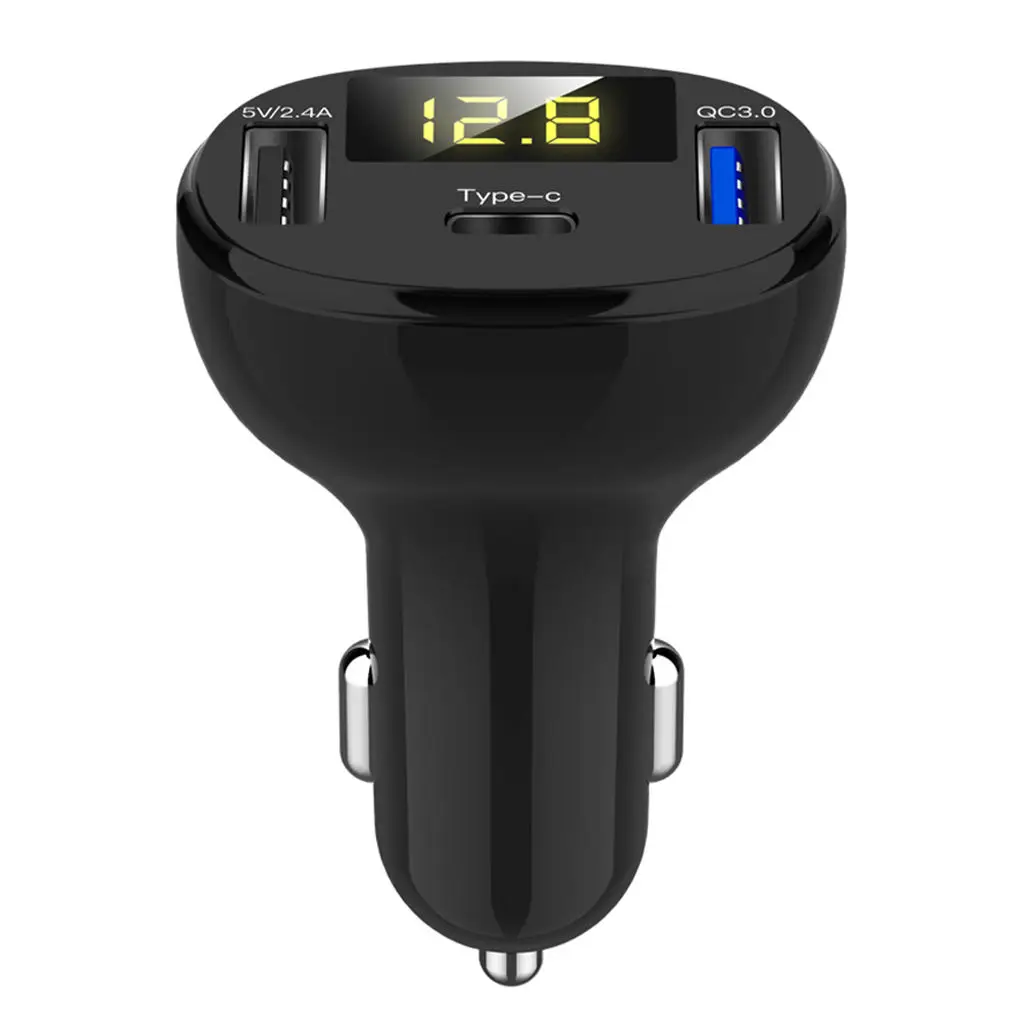 12-24V Dual USB & Type C Car Charger with Intelligent Chip Support PD QC3.0