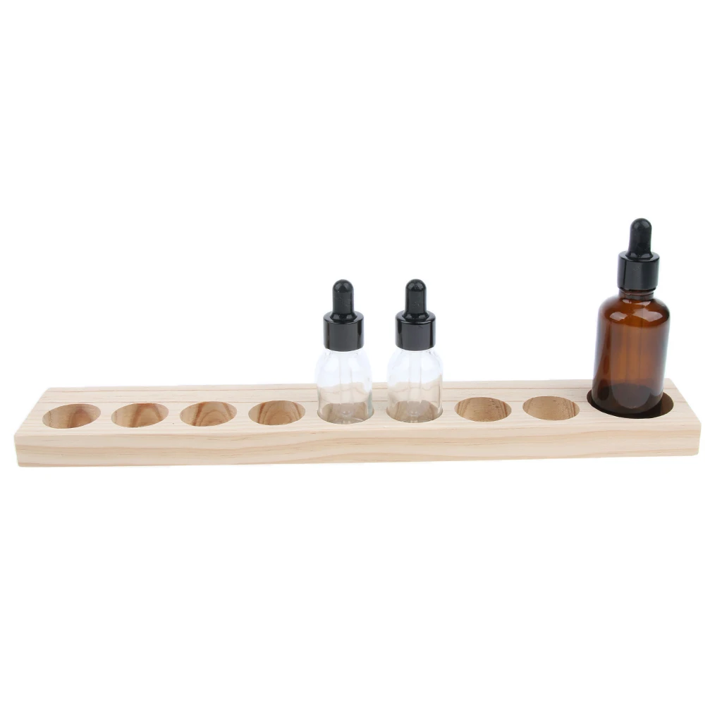 Wood Essential Oil Display Stand Cosmetic Organizer Rack For Desk Or Counter