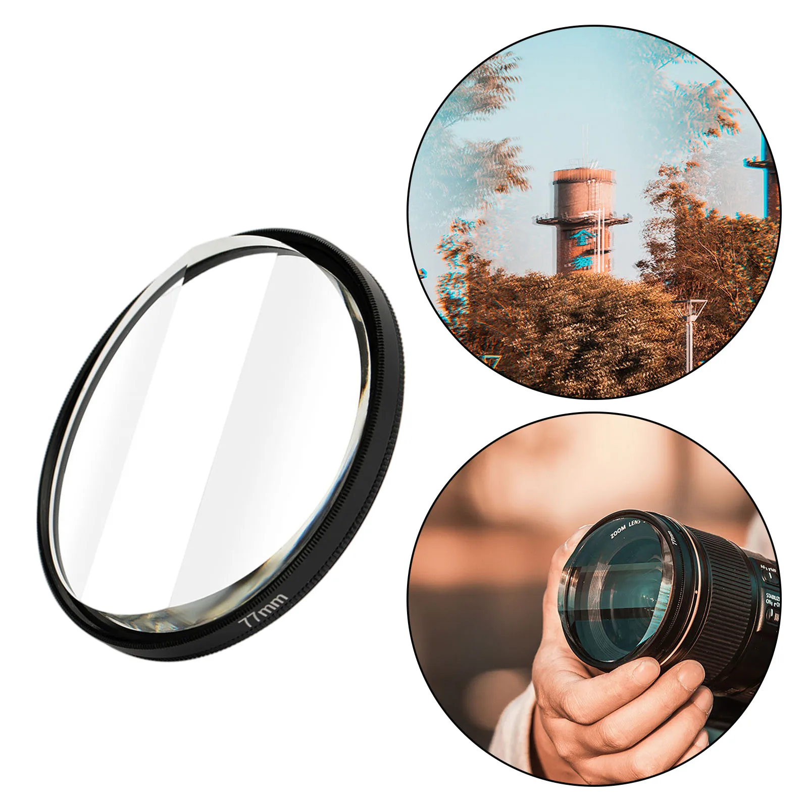 Photographic Camera Special Effects Filter 77mm Fractal Glass Filter Quad Prism SLR Camera Lens Accessories by BITINBI 