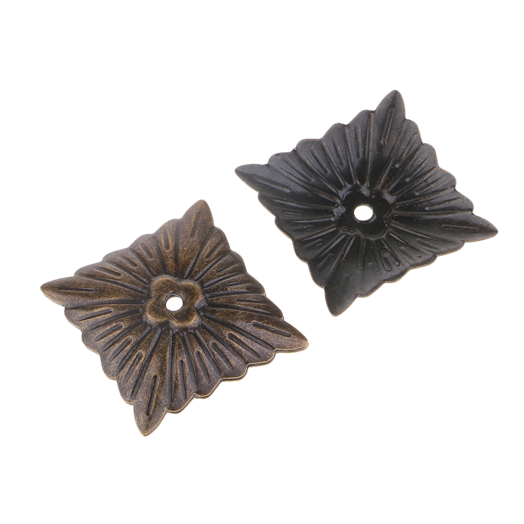 50 Pieces Vintage Square Flower Design Iron Tack Nails Stud Pins Sofa Furniture Wall Upholstery Sofa Door Decoration