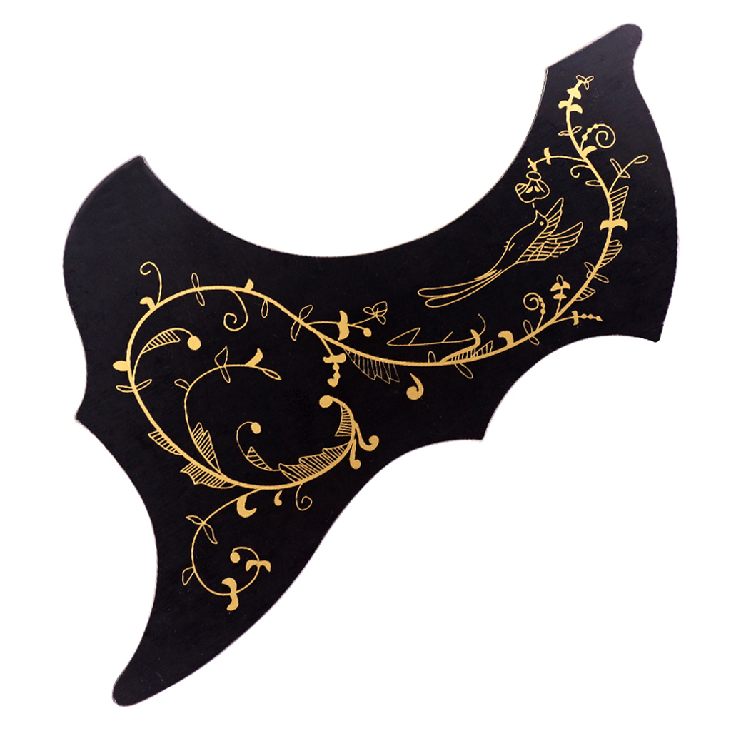 Left Right Handed 40/41'' Folk Guitar Pickguard Scratch Plate Black+Gold