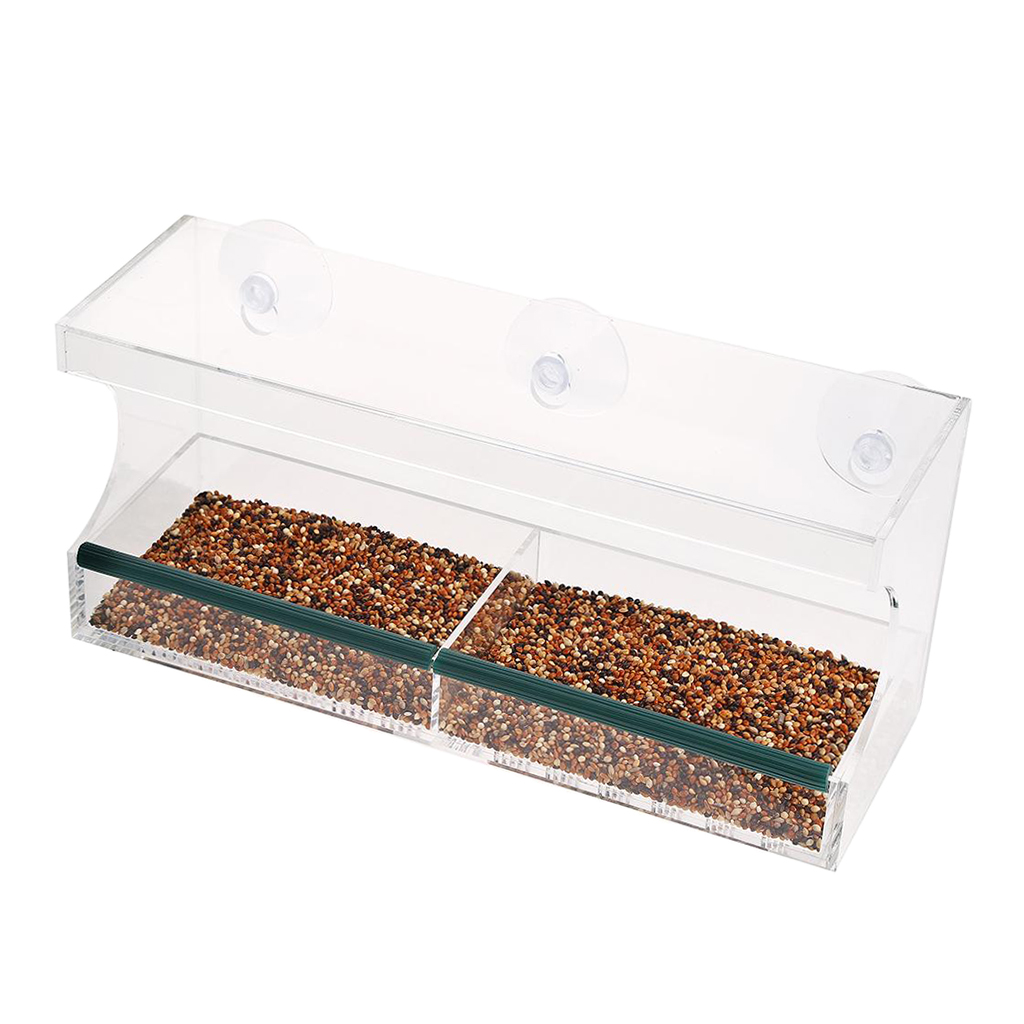 Clear Hanging Bird Feeder Window Bird House with Strong Suction Cups for Birds, Squirrel, Balcony Window Decor