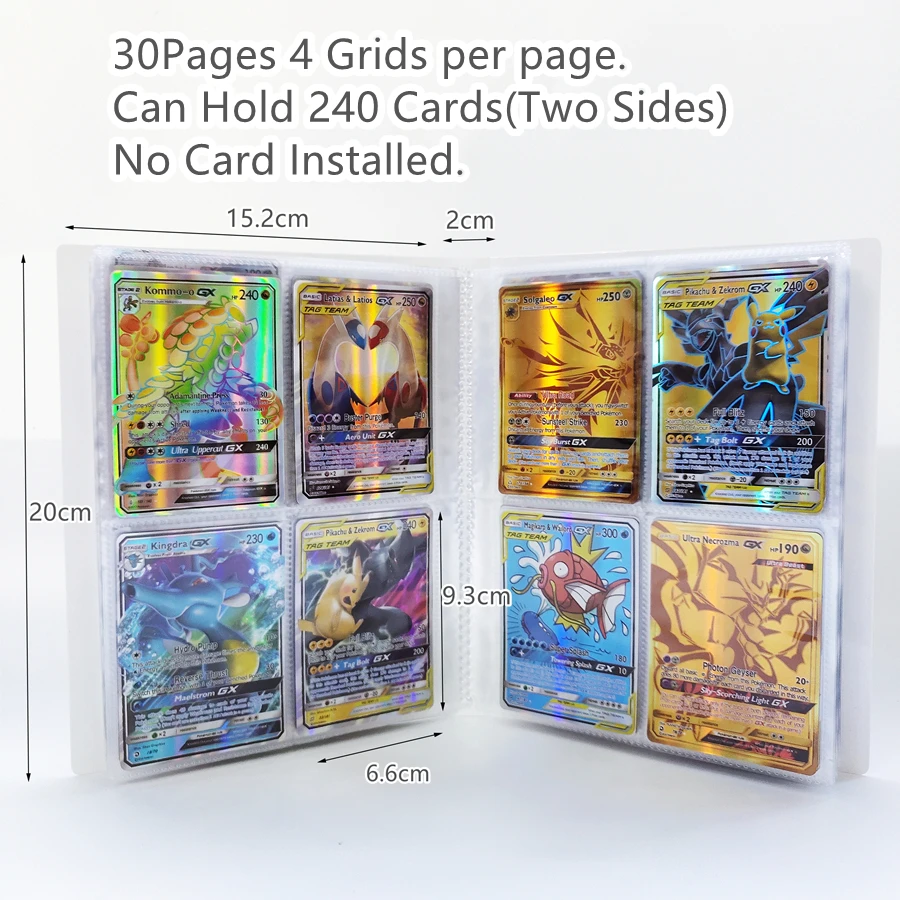 2022 New 240Pcs Album Book Pokemon Cards Holder Anime Card Book File Loaded List Capacity Binder Folder Collection Toys Gifts