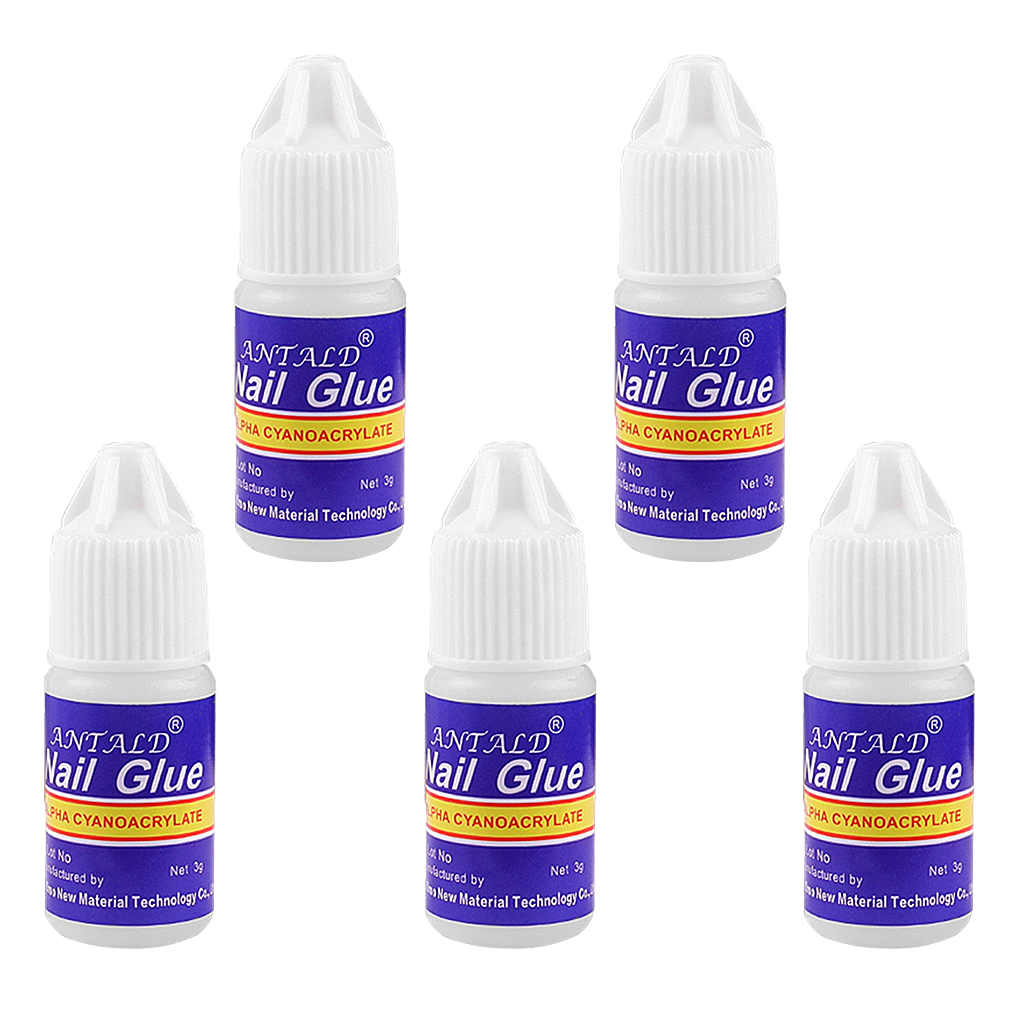  Nail Gel 5 Pcs Acrylic Nail Art Glue French False Tips Fake Nails Glue Nails Art DIY Nail Gel