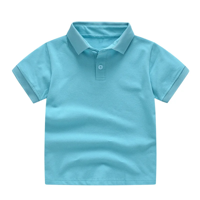 Cor sólida camiseta de algodão para meninos