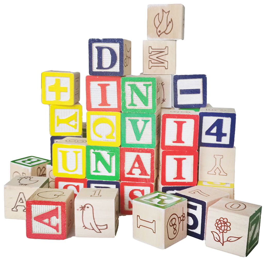 50Pcs Wooden ABC Alphabet Numbers Blocks Stacking Toys Kids Educational Gift