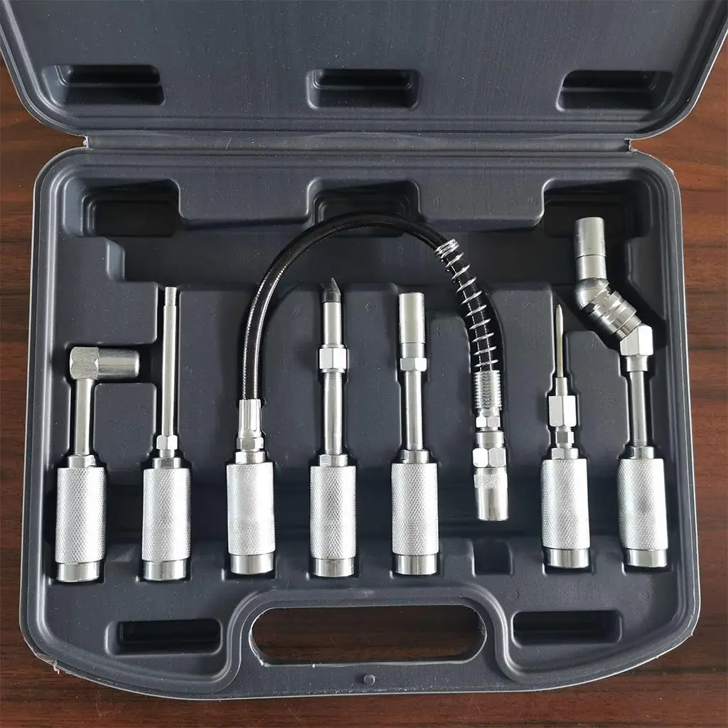 7pc Car Lube Lubing Hose Tip Assortment Tool Set Kit Adapter Fitting Grease Gun 