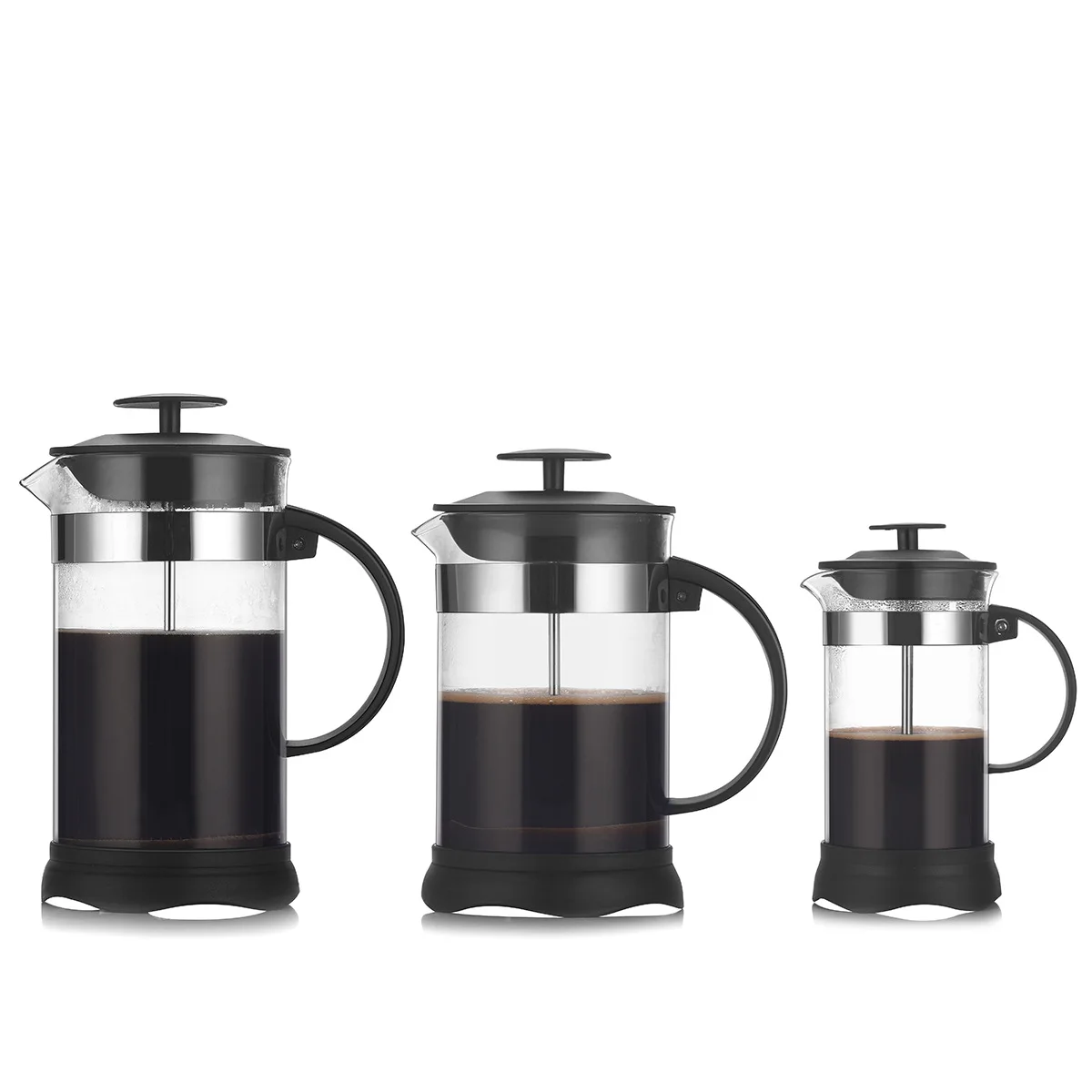 1000ml Glass Coffee Pots With Stainelss Steel Filter Coffee Percolators Heat Resistant Coffee Pot Brewer Coffee Kettle 