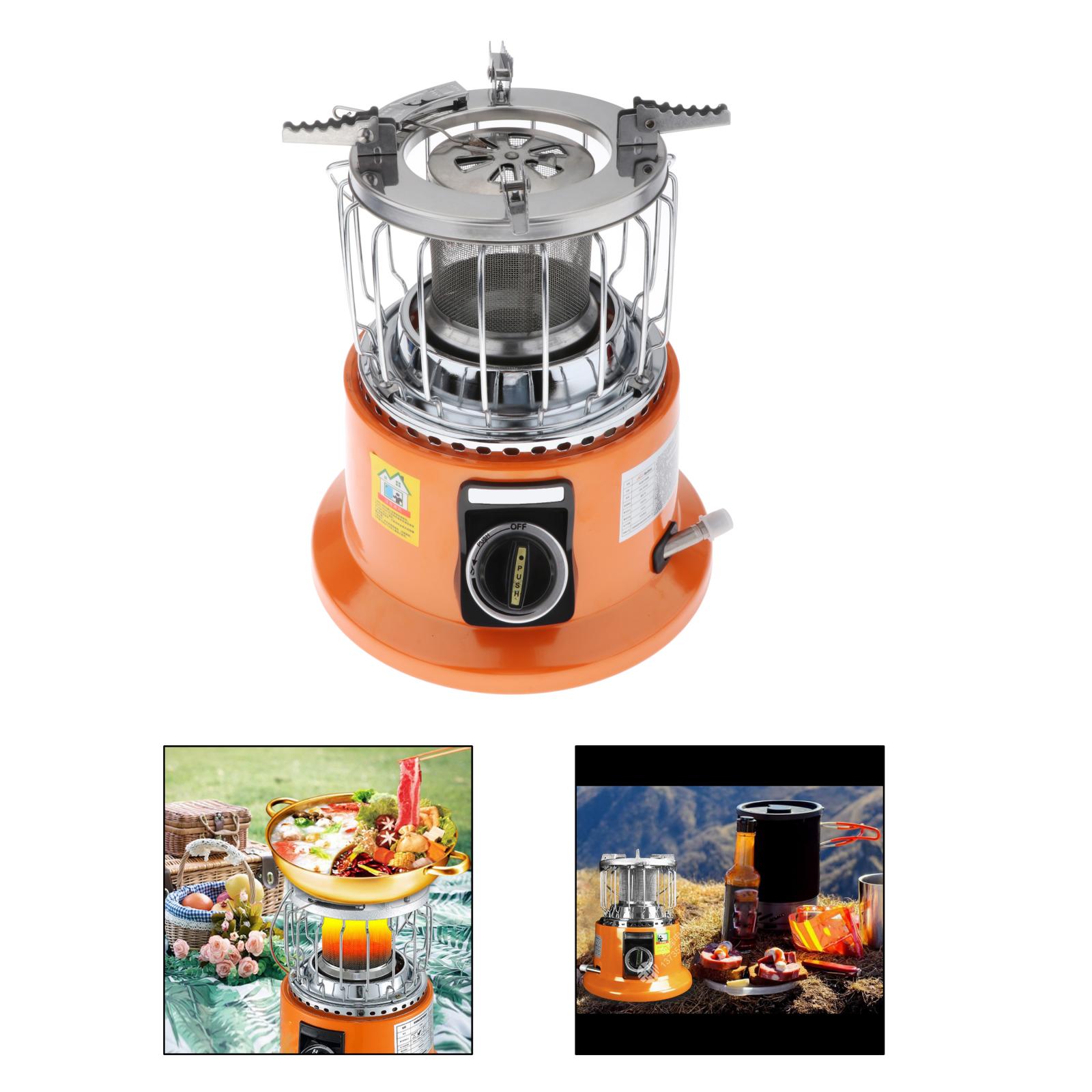 2 in 1 Gas Stove Heater 3KW Liquefied Gas Compact Tent Warmer Cooker Burner