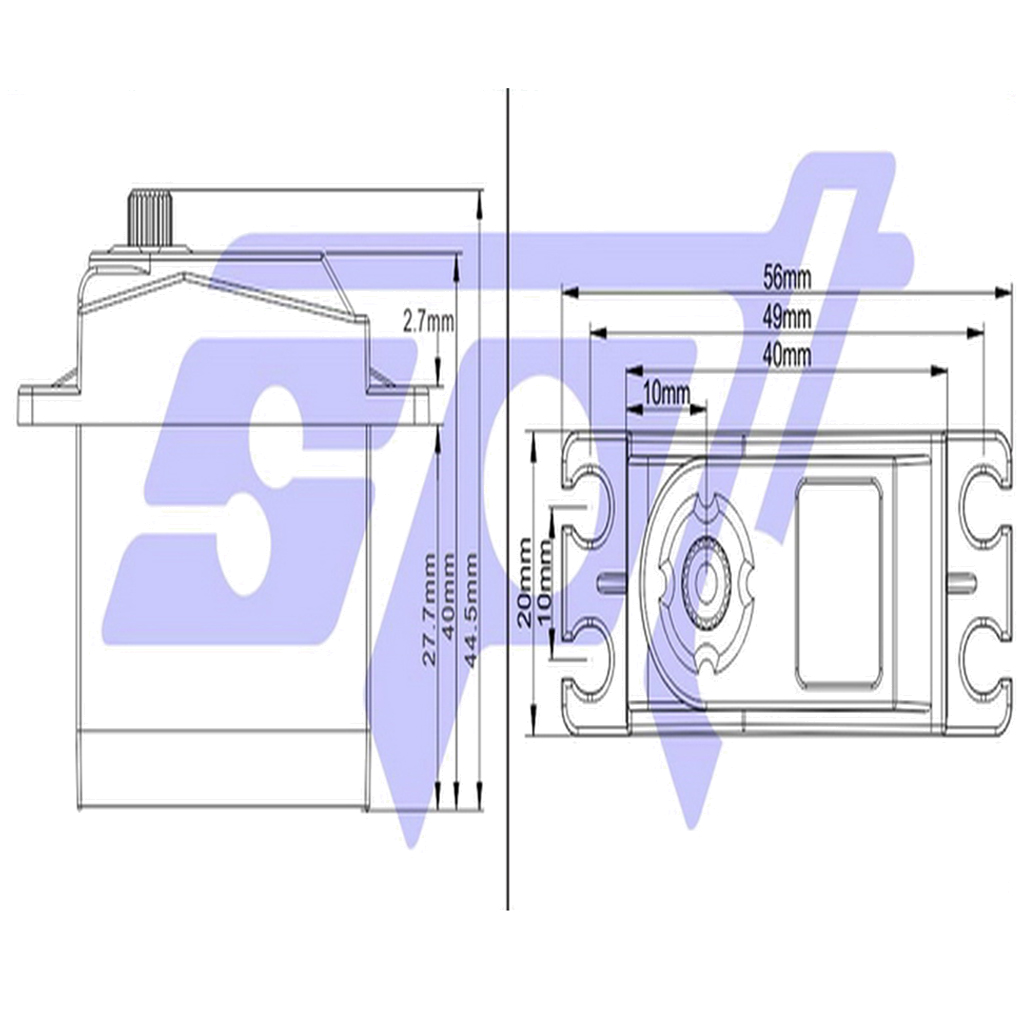 SPT5435LV-180W 35KG Digital Servo 90 Degree for 1:10 1: 8 Tracked Vehicles