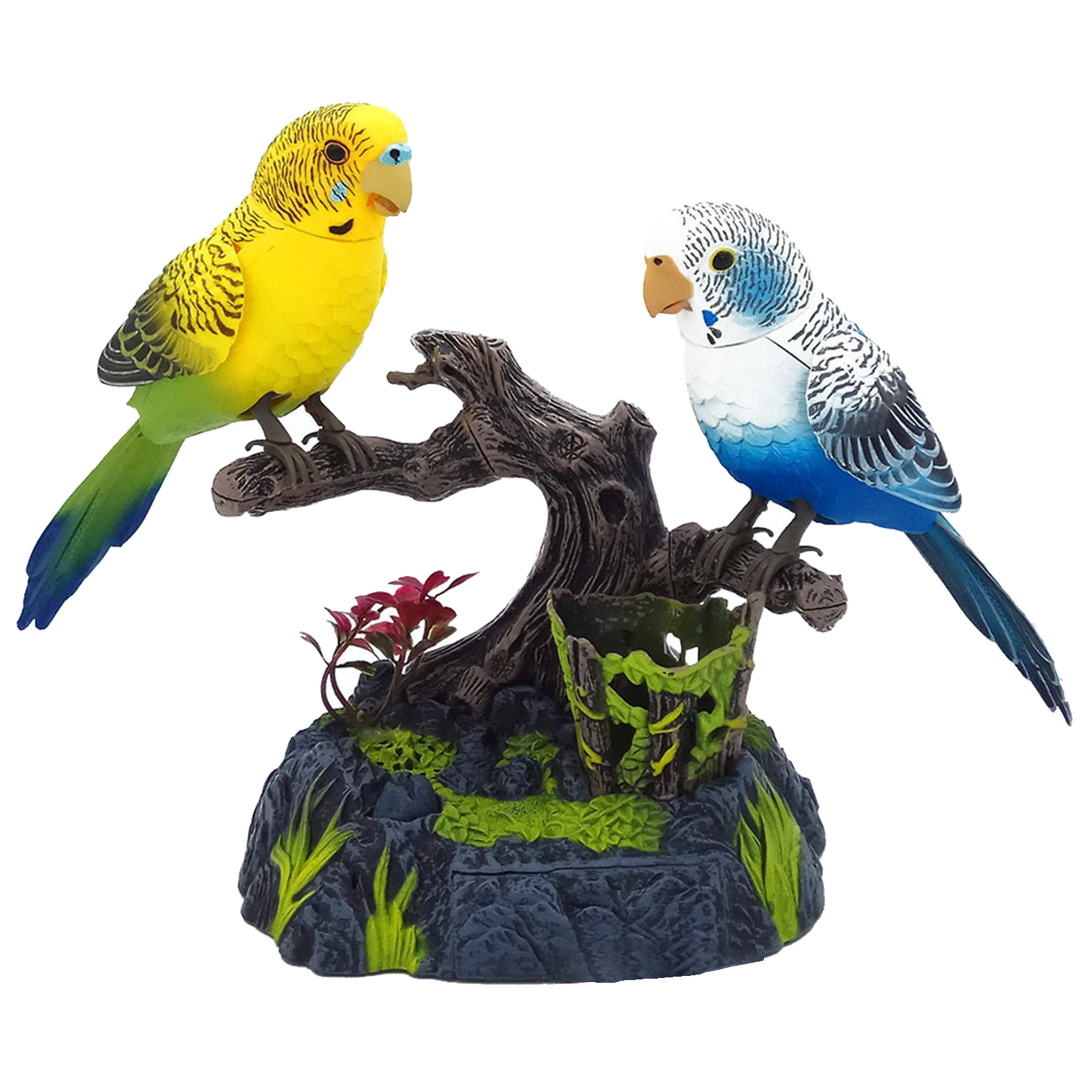 Stimulation Recording Singing Chirping Birds Toys Voice Controlled Electronic Animal Pets Office Desk Ornament