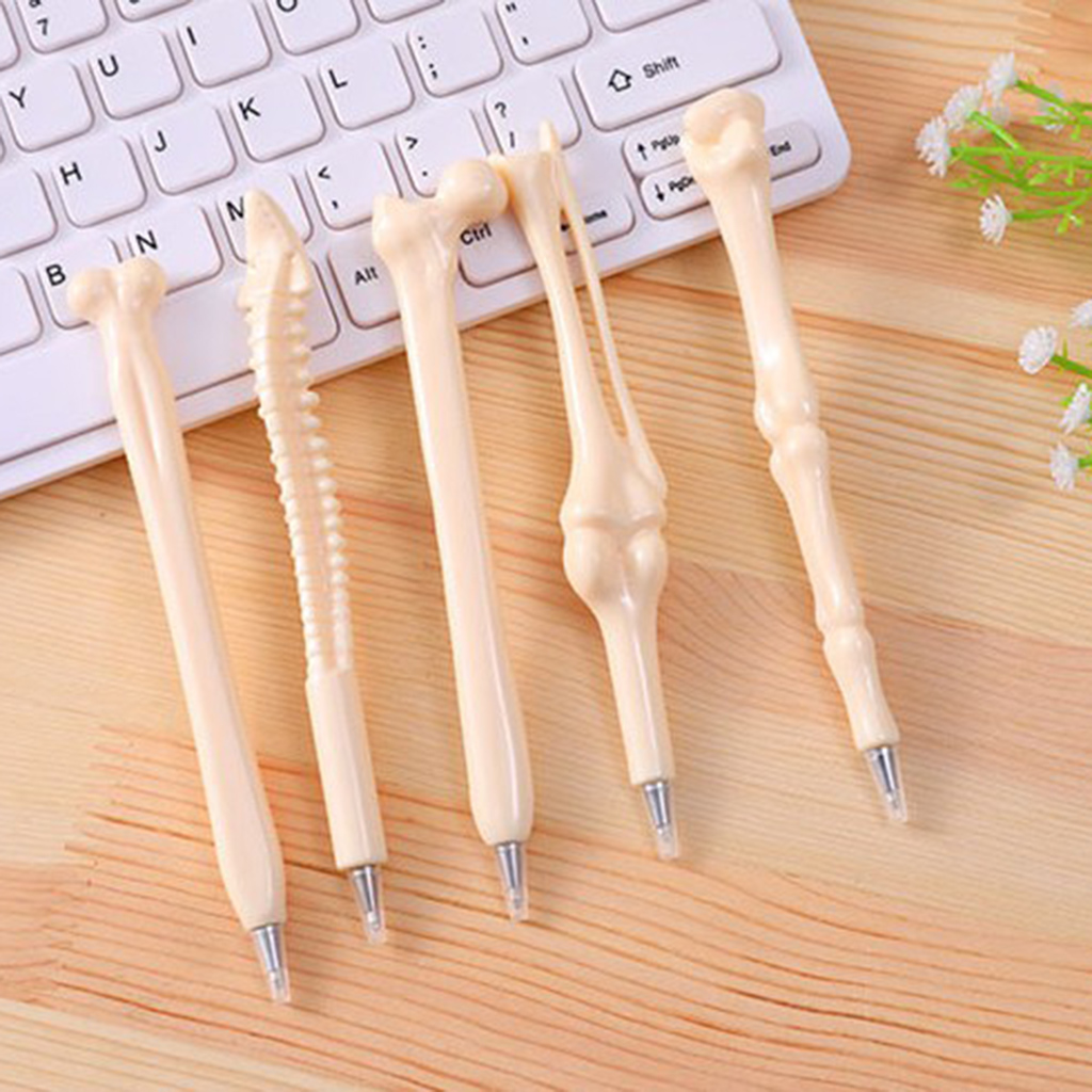 Lots 5 Novelty Fancy Bone Shape Ballpoint Pen Blue Ink Nurses Supplies
