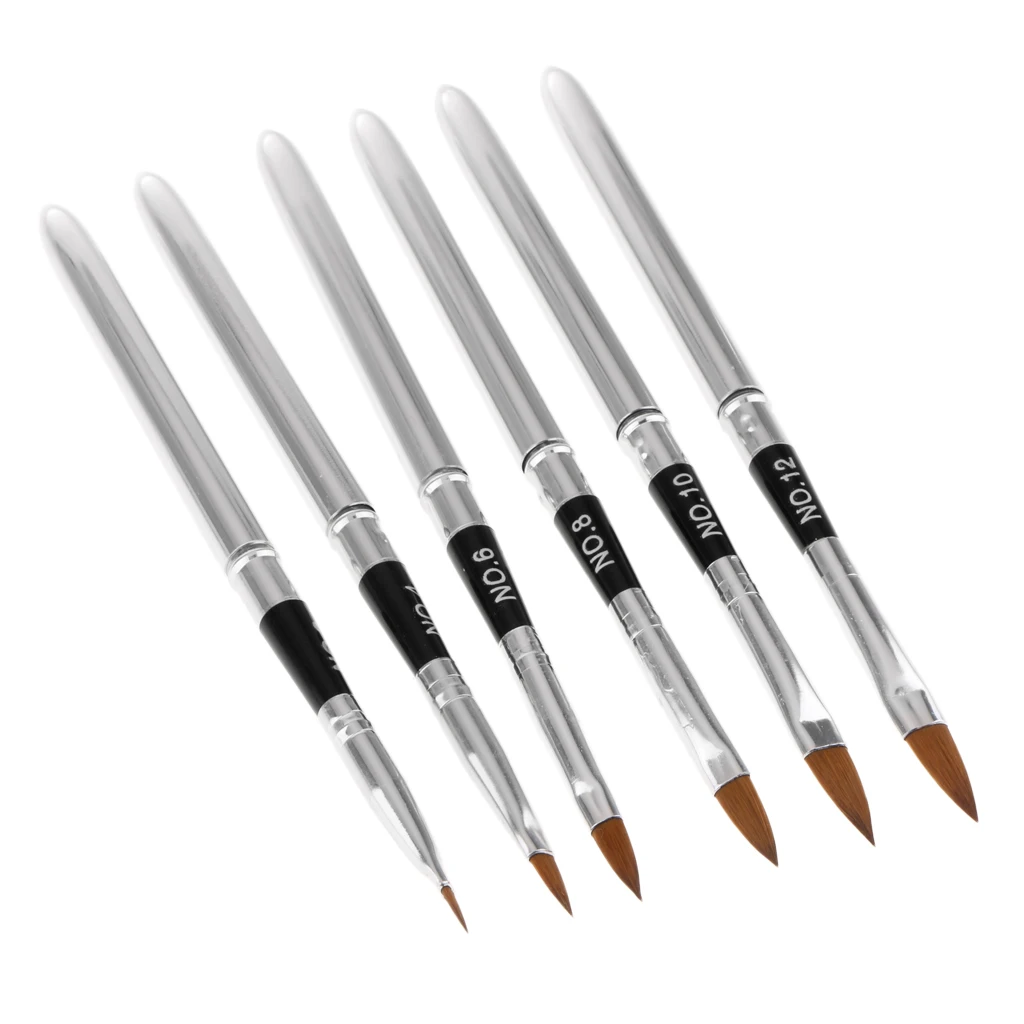 6x Pro Nail Art Brush Liner Drawing Painting Fine Head Line Pen 3D Nails DIY