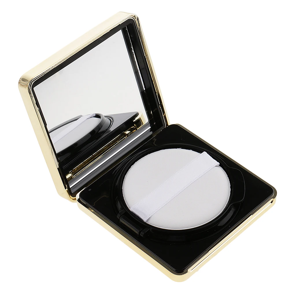 Empty Powder Compact Liquid Foundation BB Cream Container with Powder Puff Sponge And