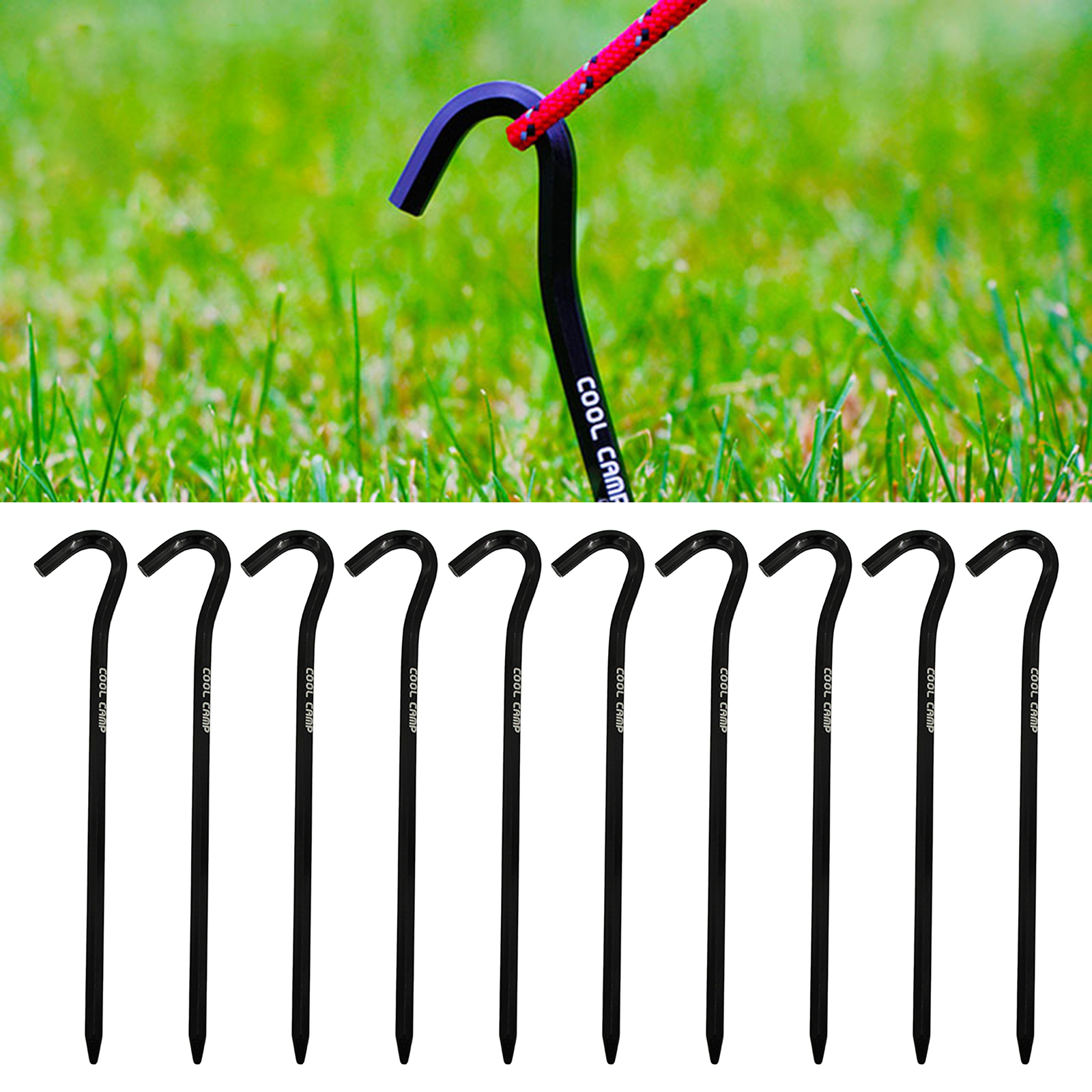 10 x Heavy Duty Aluminum Alloy Tent Pegs Metal Camping Ground Sheet Anchor