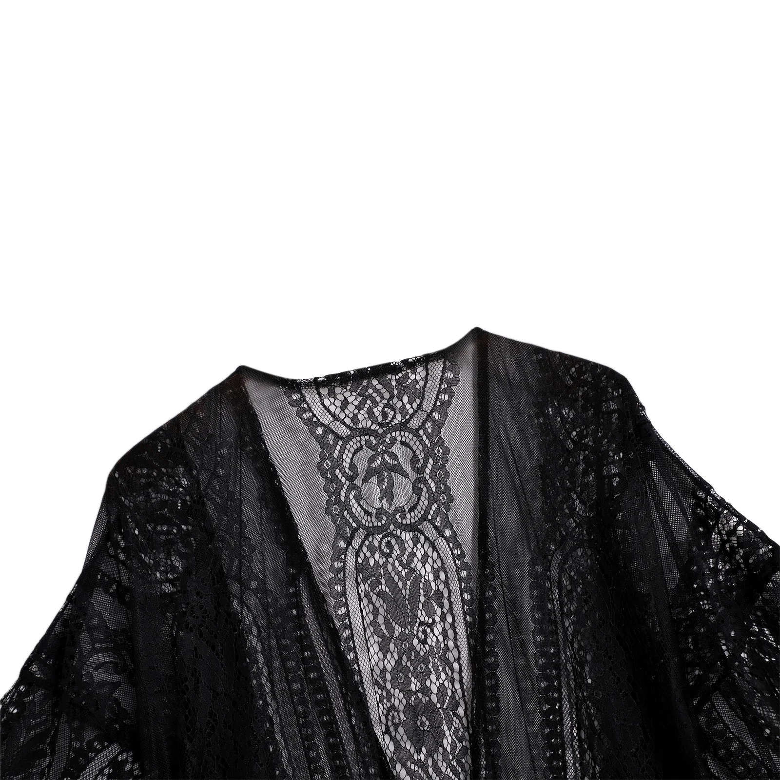 New Women Summer Sun-Proof Cardigan Hollow-Out Lace Long Sleeve Long Style Swimsuit Cover Ups White Black Hot Sale Beachwear bathing suit wrap cover up
