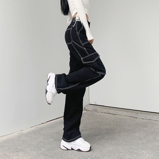 Hirigin kobiety proste dżinsy wysokiej talii duża kieszeń luźny dżins spodnie spodnie Lady moda Casual biegaczy kobieta Streetwear tanie i dobre opinie Poliester Pełnej długości CN (pochodzenie) Jeans Na co dzień Stripe Przycisk fly Kieszenie REGULAR light Hirigin kobiety proste dżinsy wysokiej talii duża kieszeń luźny dżins spodnie spodnie Lady moda Casual biegaczy kobieta Streetwear tanie i dobre opinie Poliester Pełnej długości CN (pochodzenie) Jeans Na co dzień Stripe Przycisk fly Kieszenie REGULAR light