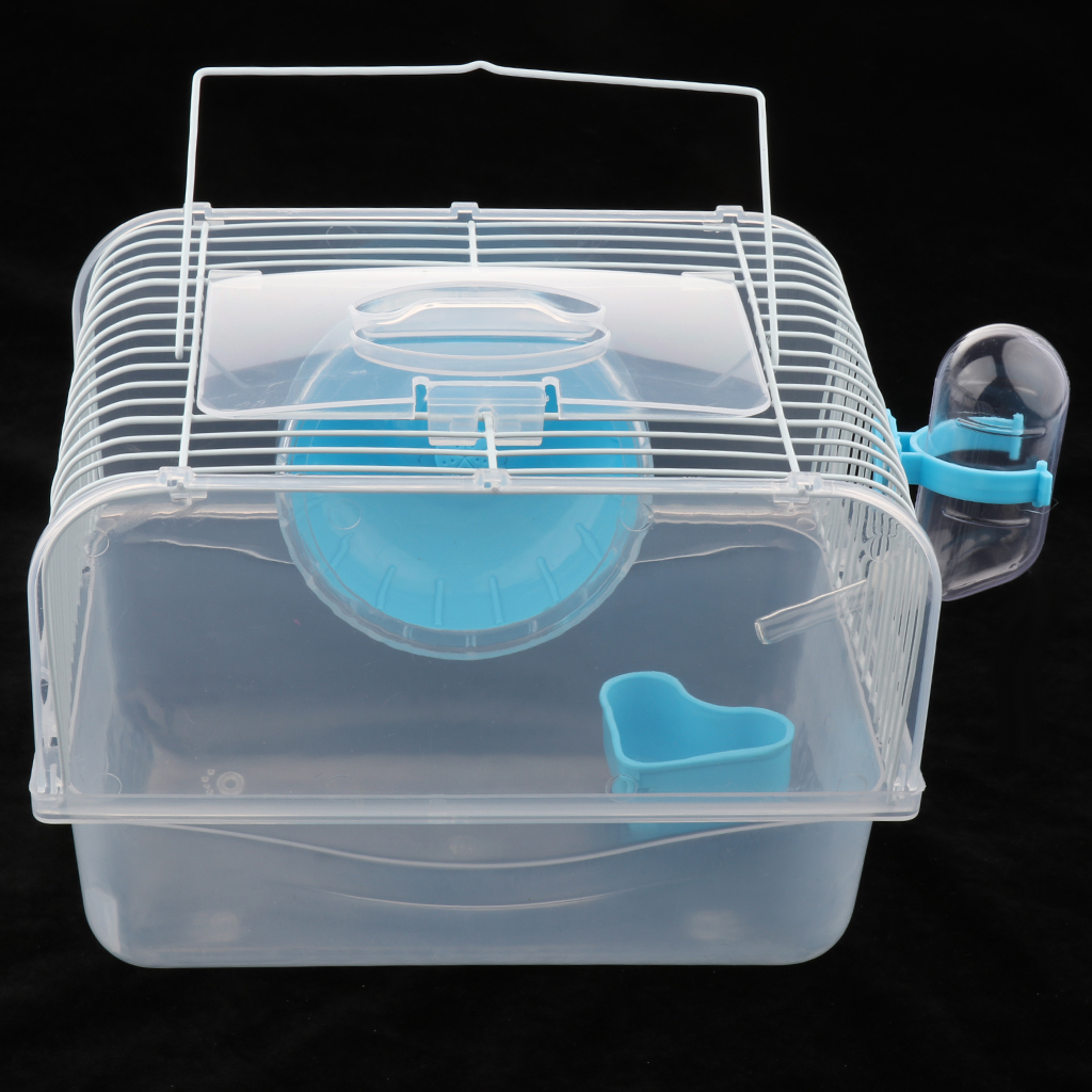 Small Hamster House Cage with Accessories, Water Bottle Feeding Bowl With Heel, Plastic