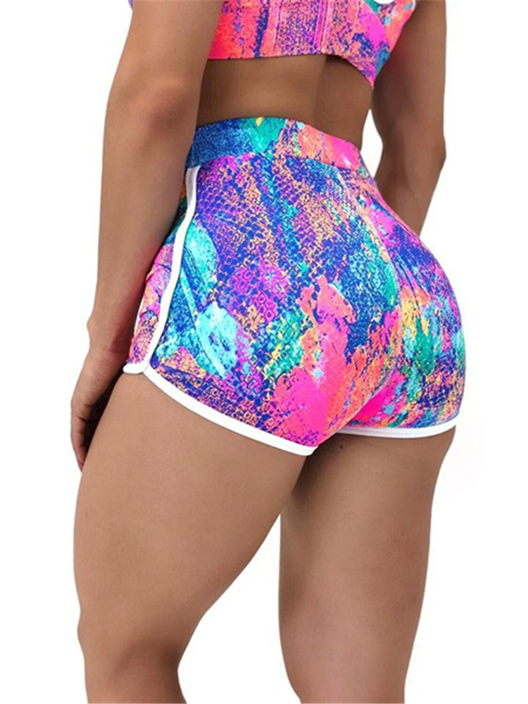 Calções de yoga feminino tie dye imprimir