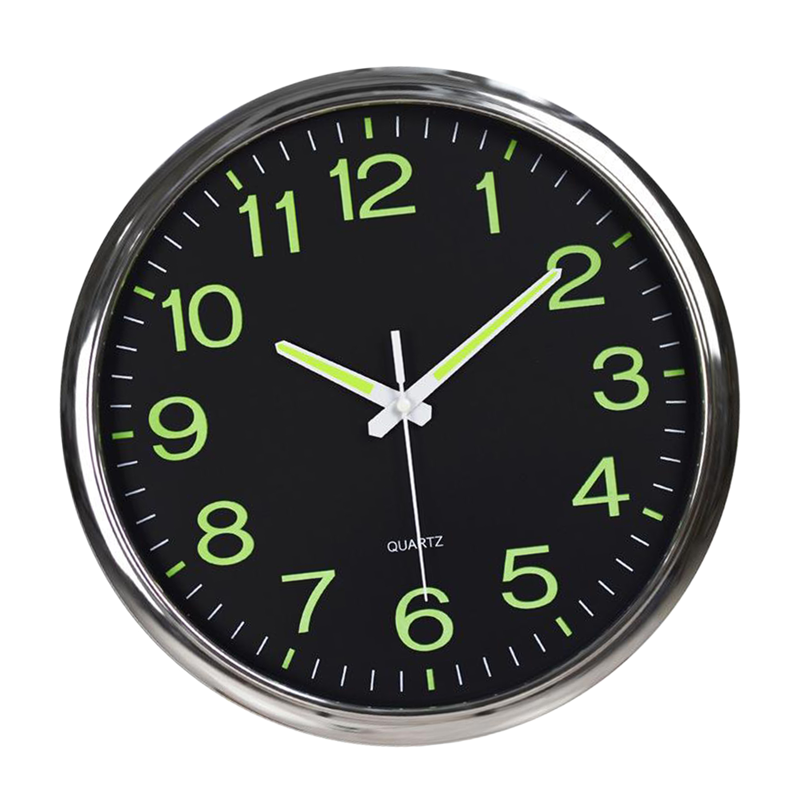 Wall Clock Glow In The Dark Silent Quartz Indoor Outdoor Luminous Decors 12inch