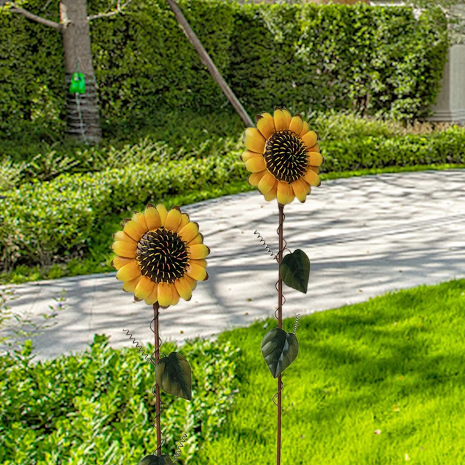 Flower Garden Stakes Yard Decor Metal Flower Decoration  Garden Stake Garden Yard Lawn Patio Decor 13x54cm