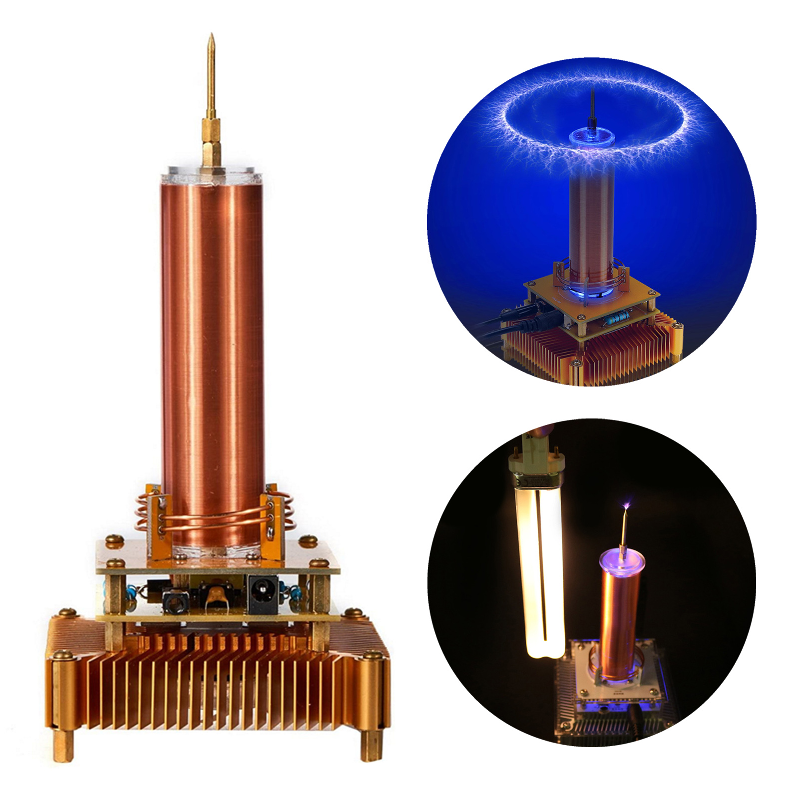 DIY Small Tesla Coil Kit Plasma Speaker Wireless Transmission + Power DC24V3A for Physics Teaching Experiment DIY Board