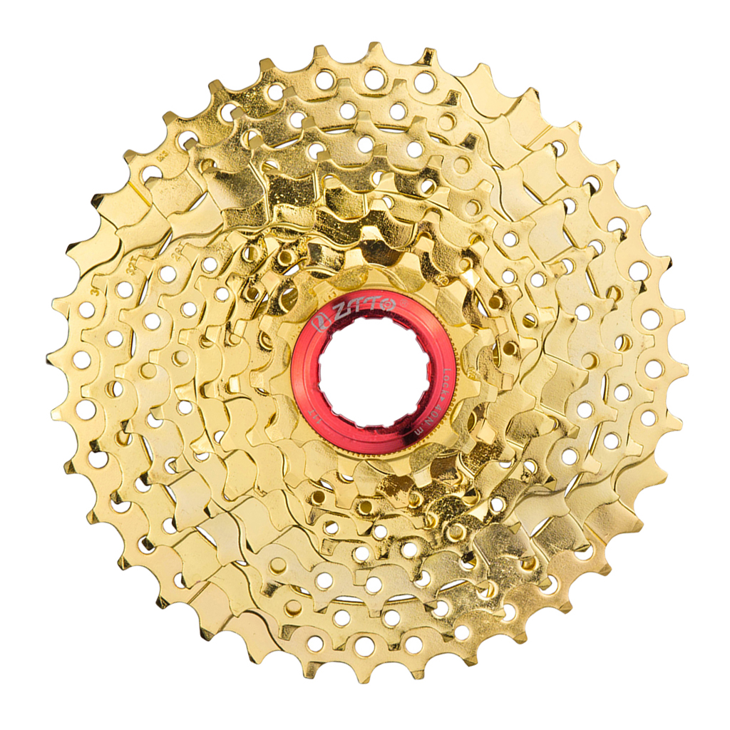 MTB Mountain Bike Cassette Freewheel (9 Speed, 11-36T) - Gold - Solid Construction