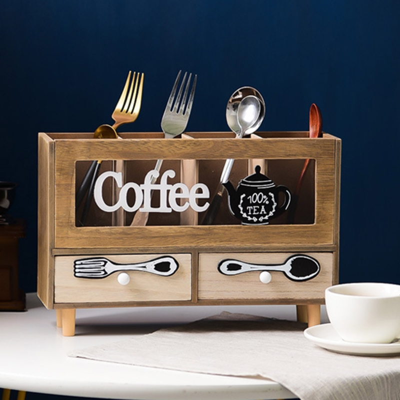 Multi-purpose de Madeira Titular da Pena de Madeira Deslizante para Bancada Titular Compartimento Retro Talheres 2 Gaveta D57d 6 3 Cheap Organizador de mesa