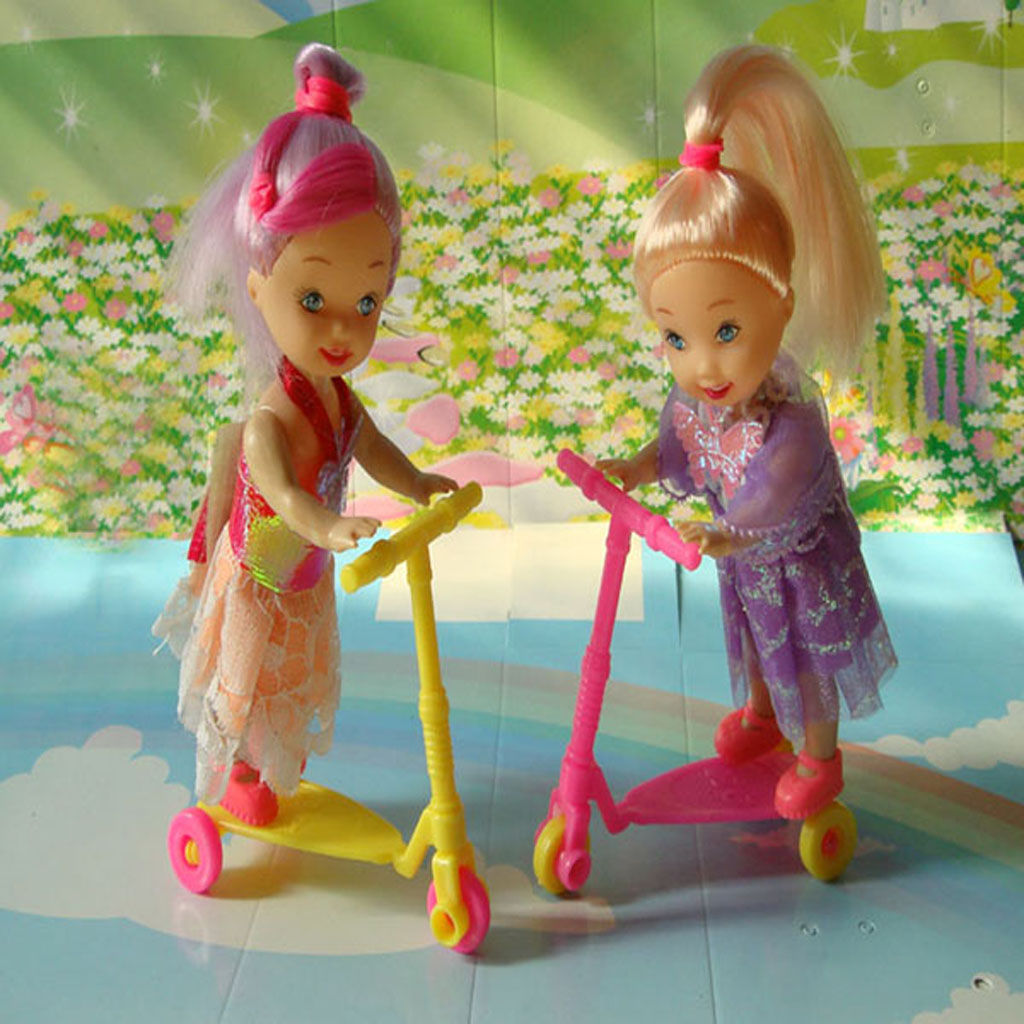 1/6 Toddler Cradle Bed+Stroller Pretend Toy for Dolls House Baby Room