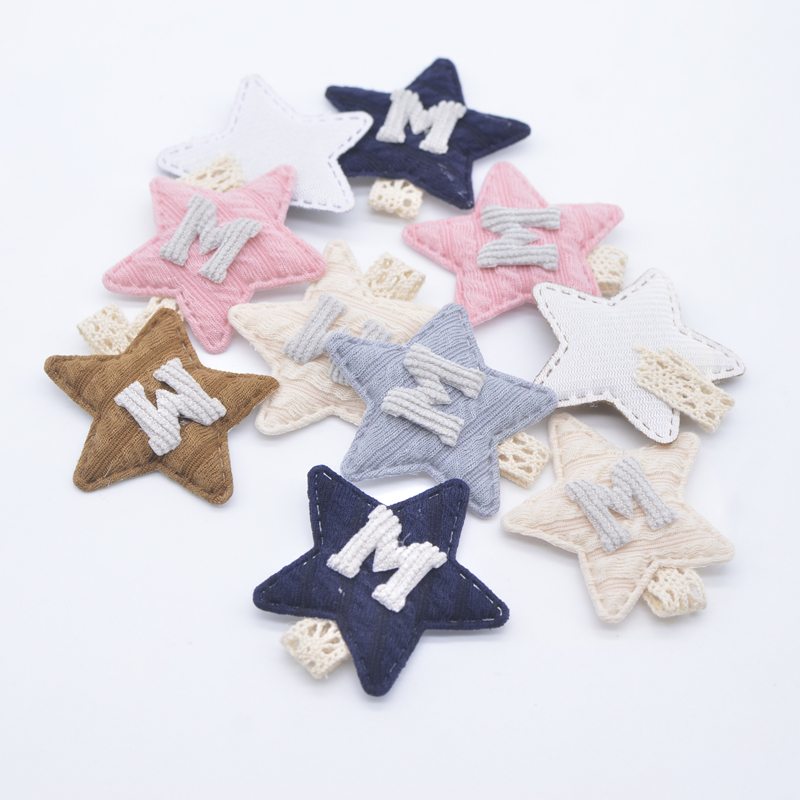 10 Stück 48 mm gepolsterte Stern-Stoff-Applikationen für Kleidung, Hut, Socken, Handschuhe, Schuhe, Nähen, Patches, DIY, Kopfbedeckung, Haarspange, Dekor-Zubehör – Detail 4