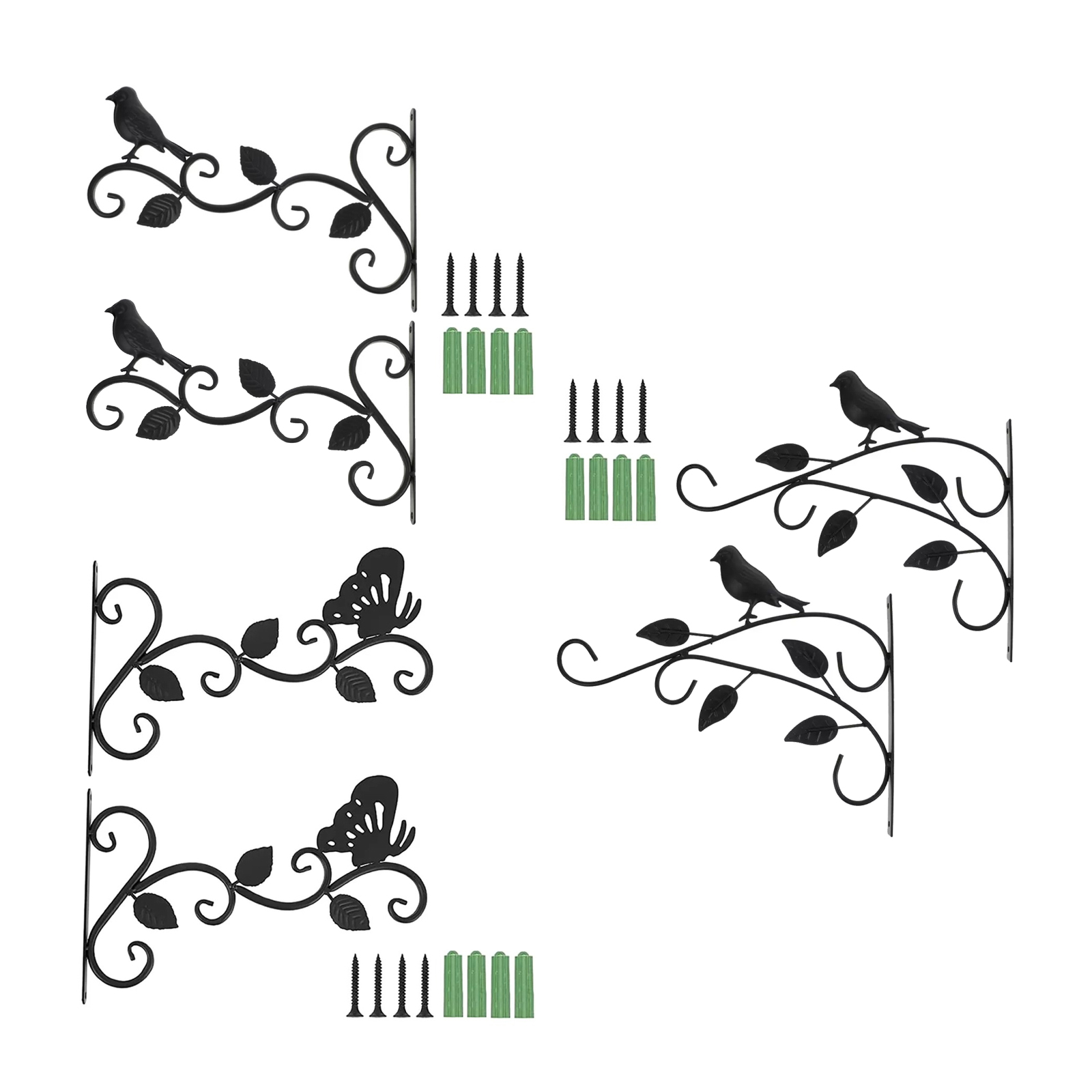 2Pcs Hanging Basket Brackets Leaf Shape Hanger Flowerpot Holder Garden Fence Deck Porch Decoration for Lanterns Planter