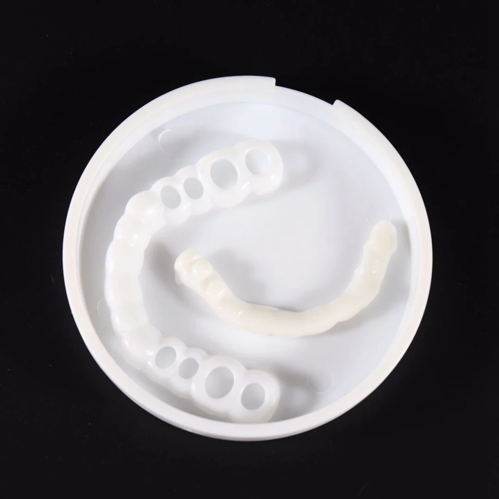 1 Pair Silicone Upper&Lower False Teeth  Veneers Dentures Fake Tooth