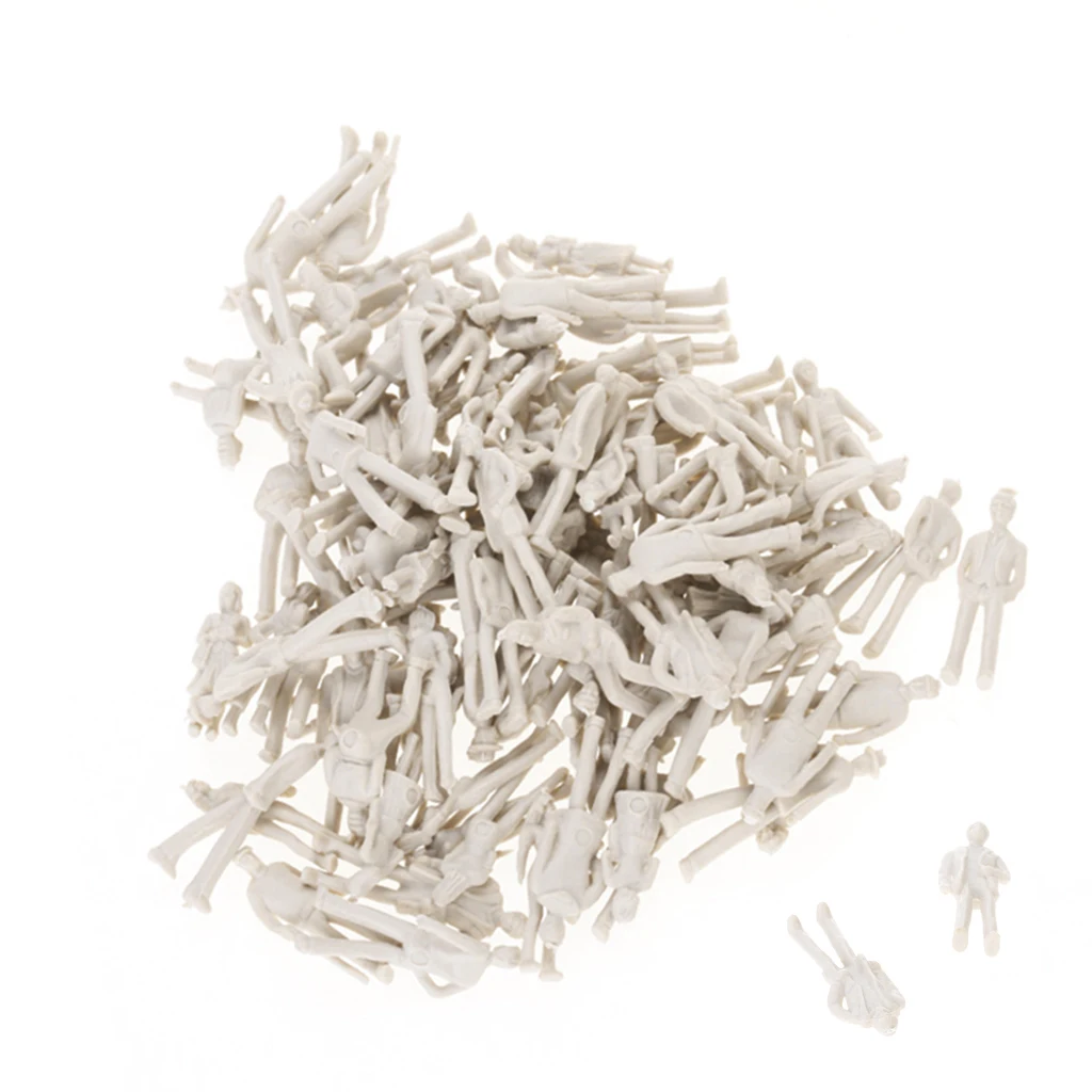 100x Unpainted Model Train People Figures Passenage 1:75 HO Scale