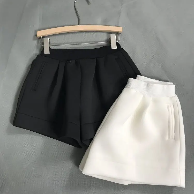 womens clothing SuperAen 2021 Space Cotton Shorts Women's White Summer and Autumn Wear Casual Loose Big Size Black Wide Leg Shorts cargo shorts