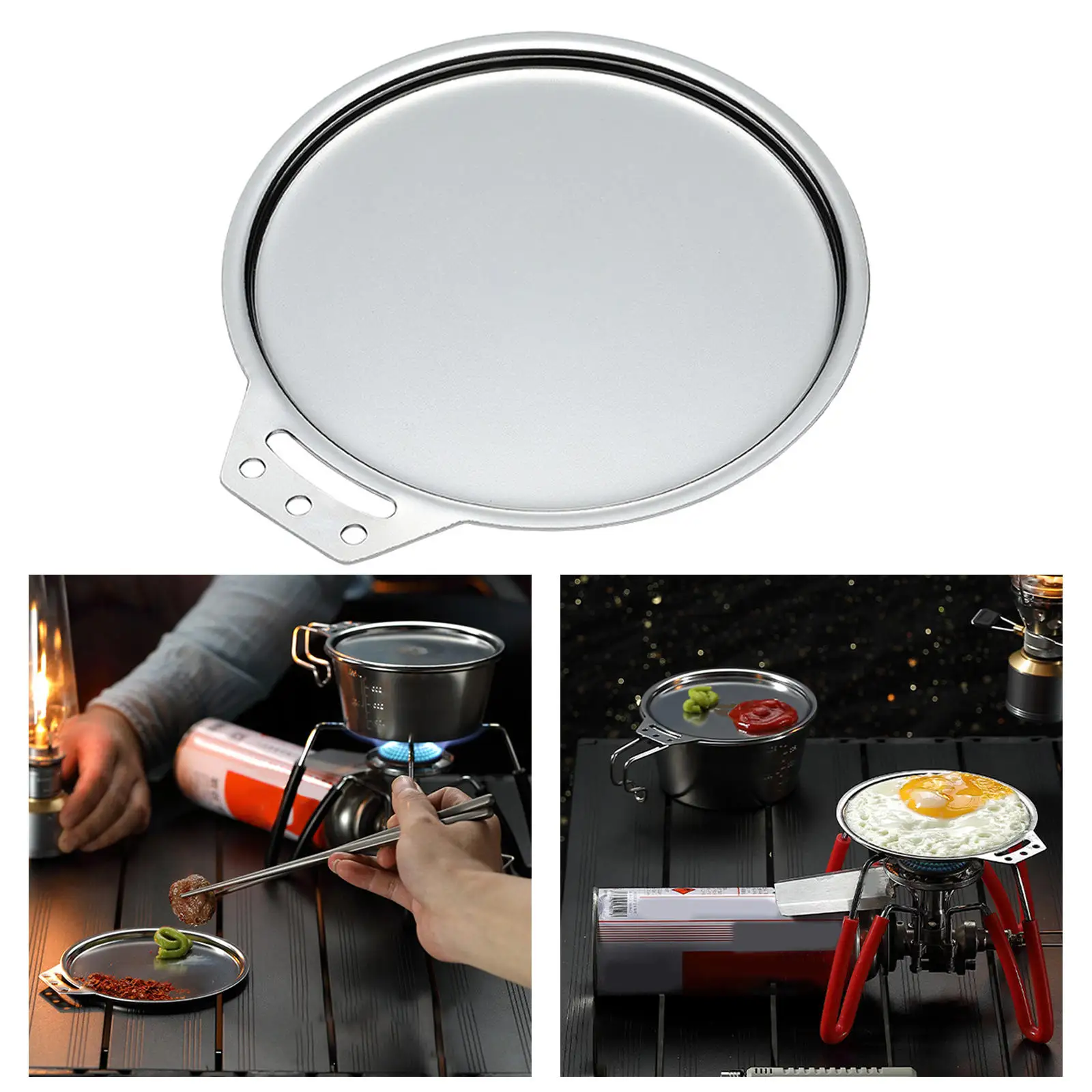 Outdoor Stainless Steel Cup Bowl Dish Cover Flatware Cookware Cookwear for Camping Picnic Travel Barbecue Fishing Hiking Cooking