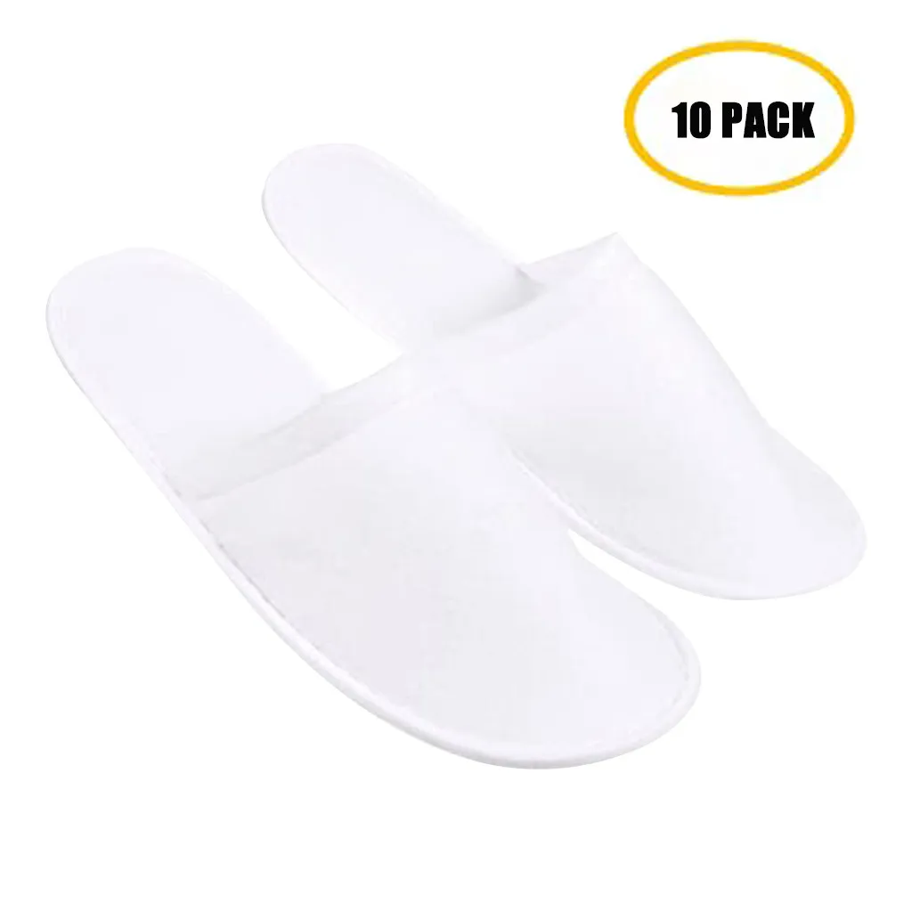 Elu 20Pcs Portable Disposable Spa Slippers Hotel Slippers Home Indoor Slippers 