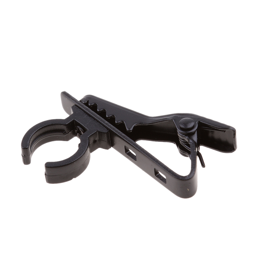 10Pcs Black Metal Mini 12mm Dia Lavalier Lapel Collar Clip Mic Microphone Holder Grip for Samson   Headset